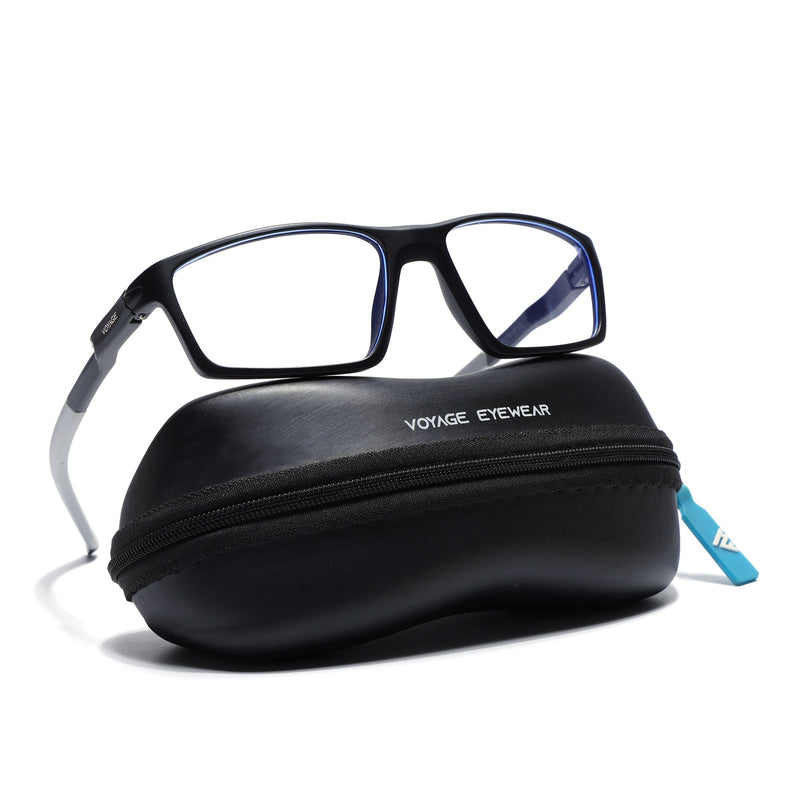 Voyage Active Black Rectangle Eyeglasses for Men & Women - MG5704-C2