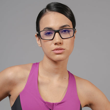 Voyage Active Black Rectangle Eyeglasses for Men & Women - MG5705-C3