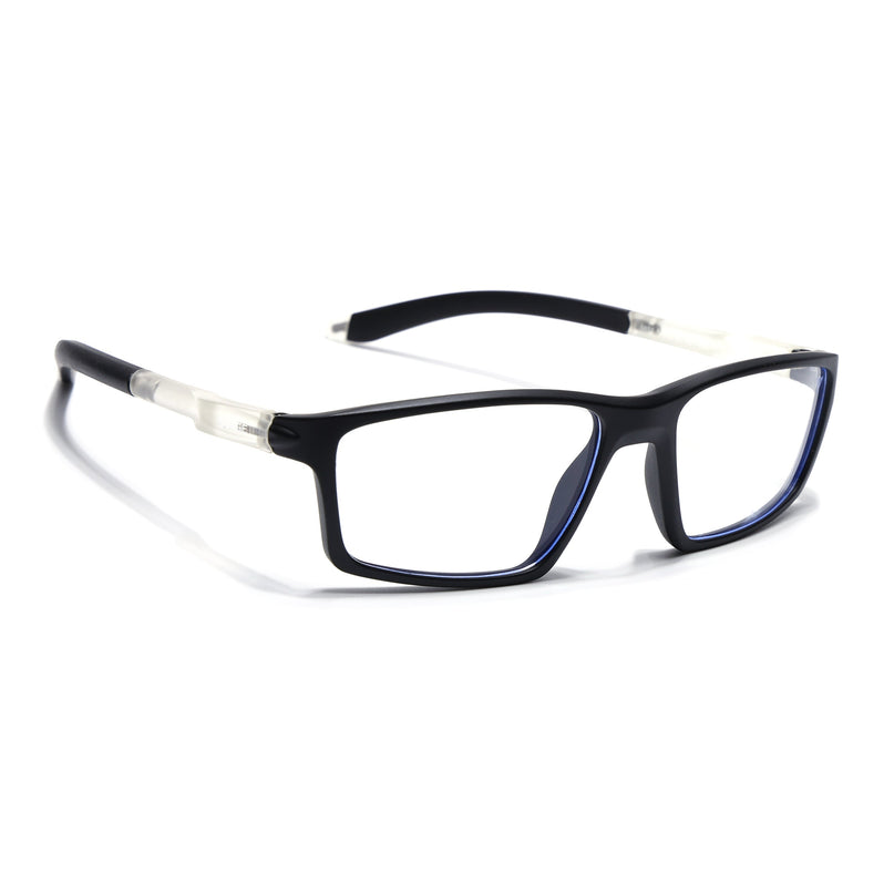 Voyage Active Black Rectangle Eyeglasses for Men & Women - MG5705-C3