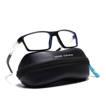Voyage Active Black Rectangle Eyeglasses for Men & Women - MG5705-C3
