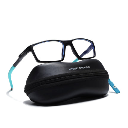Voyage Active Black Rectangle Eyeglasses for Men & Women - MG5707-C5