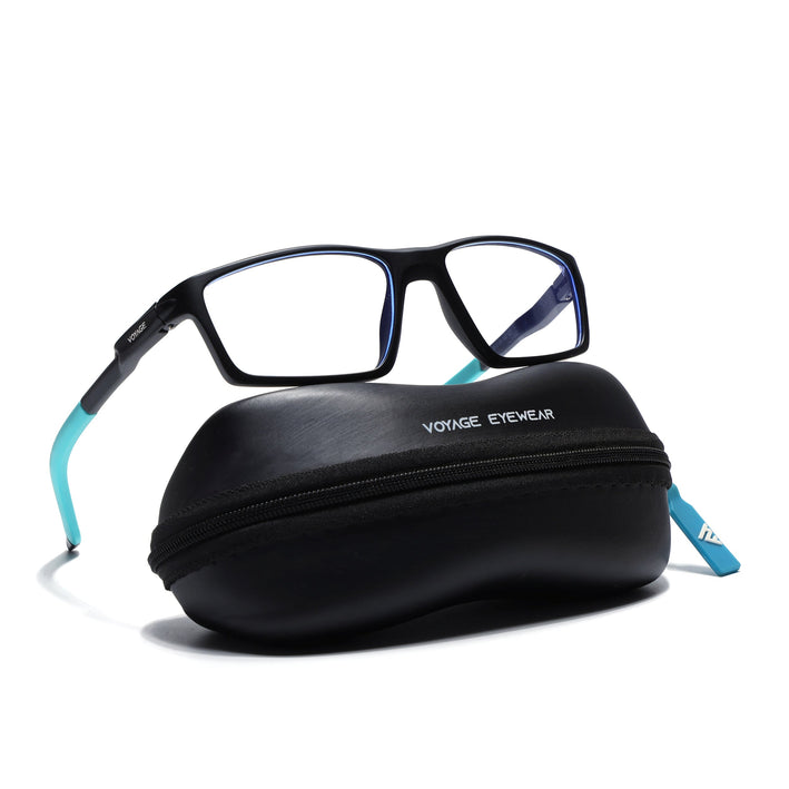 Voyage Active Black Rectangle Eyeglasses for Men & Women - MG5707-C5