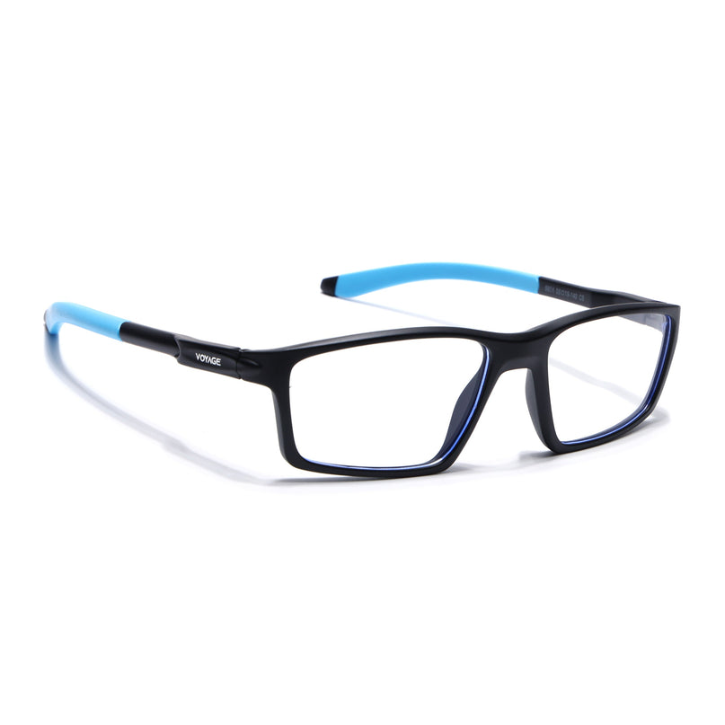 Voyage Active Black Rectangle Eyeglasses for Men & Women - MG5708-C6