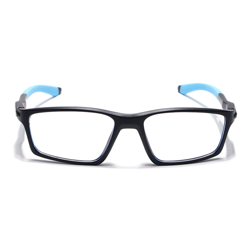 Voyage Active Black Rectangle Eyeglasses for Men & Women - MG5708-C6