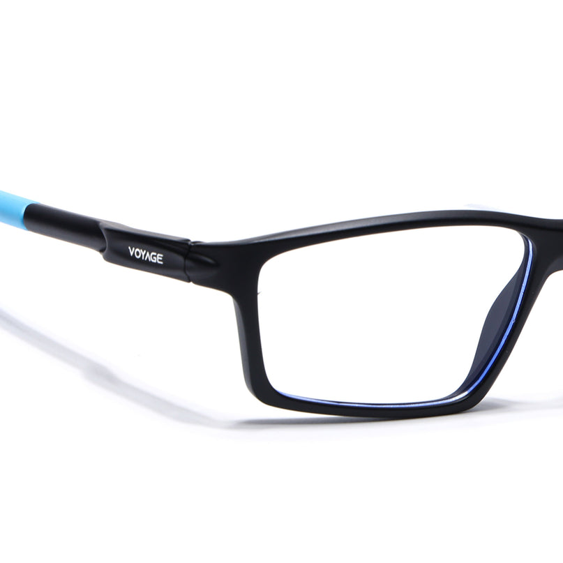 Voyage Active Black Rectangle Eyeglasses for Men & Women - MG5708-C6