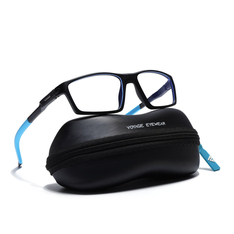 Voyage Active Black Rectangle Eyeglasses for Men & Women - MG5708-C6