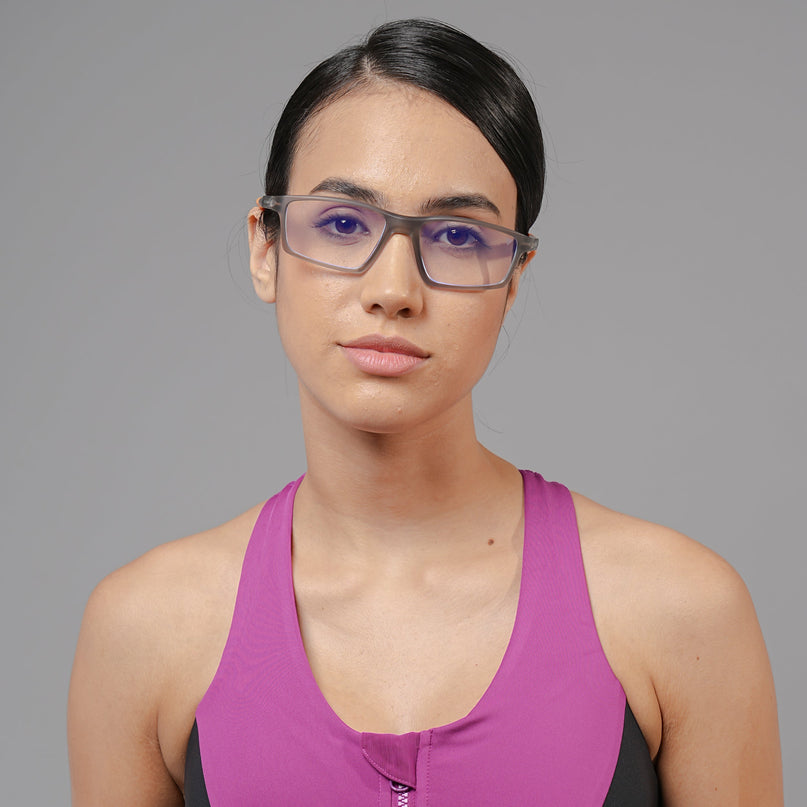 Voyage Active Grey Rectangle Eyeglasses for Men & Women - MG5709-C7