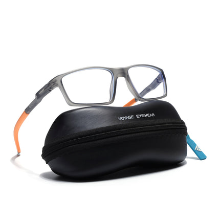Voyage Active Grey Rectangle Eyeglasses for Men & Women - MG5709-C7