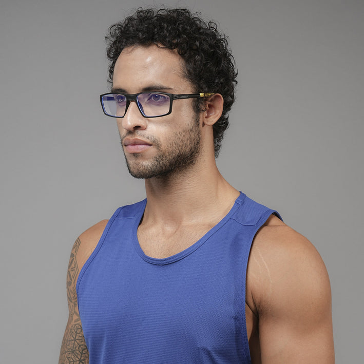 Voyage Active Black Rectangle Eyeglasses for Men & Women - MG5710-C8