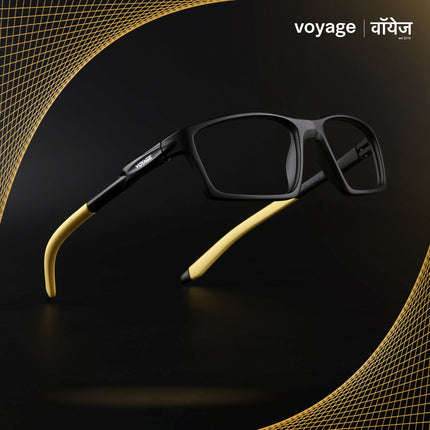Voyage Active Black Rectangle Eyeglasses for Men & Women - MG5710-C8