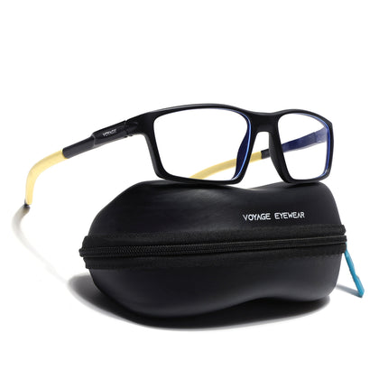 Voyage Active Black Rectangle Eyeglasses for Men & Women - MG5710-C8