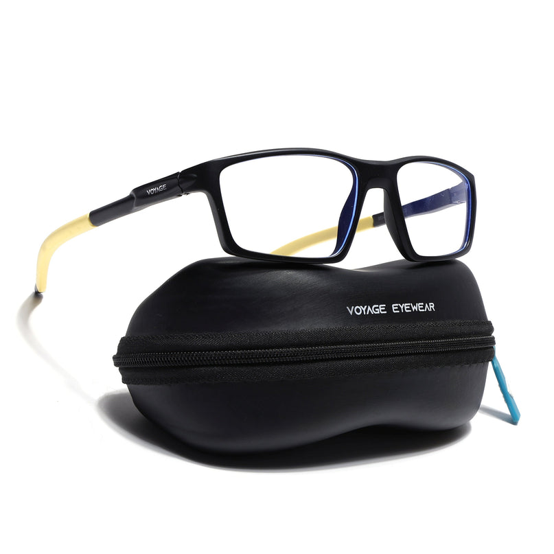 Voyage Active Black Rectangle Eyeglasses for Men & Women - MG5710-C8
