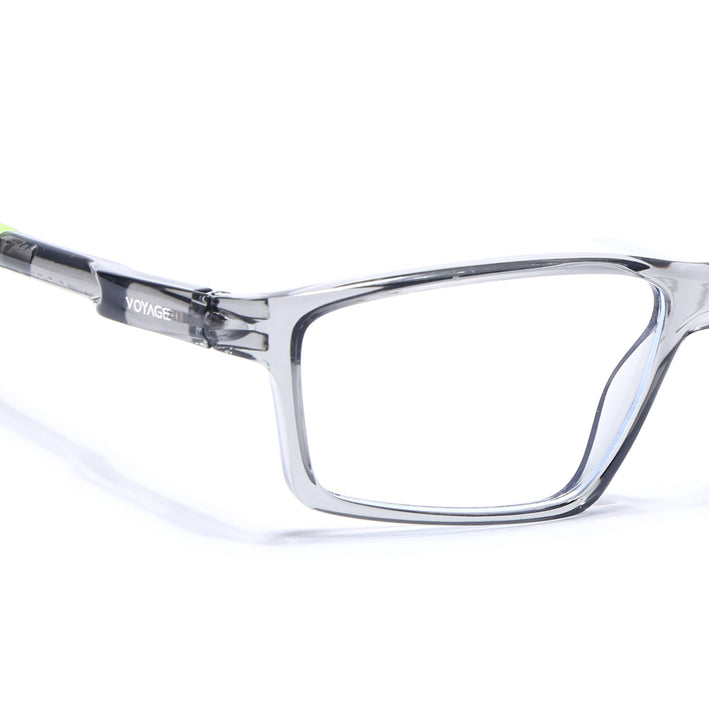 Voyage Active Transparent Grey Rectangle Eyeglasses for Men & Women - MG5711-C9
