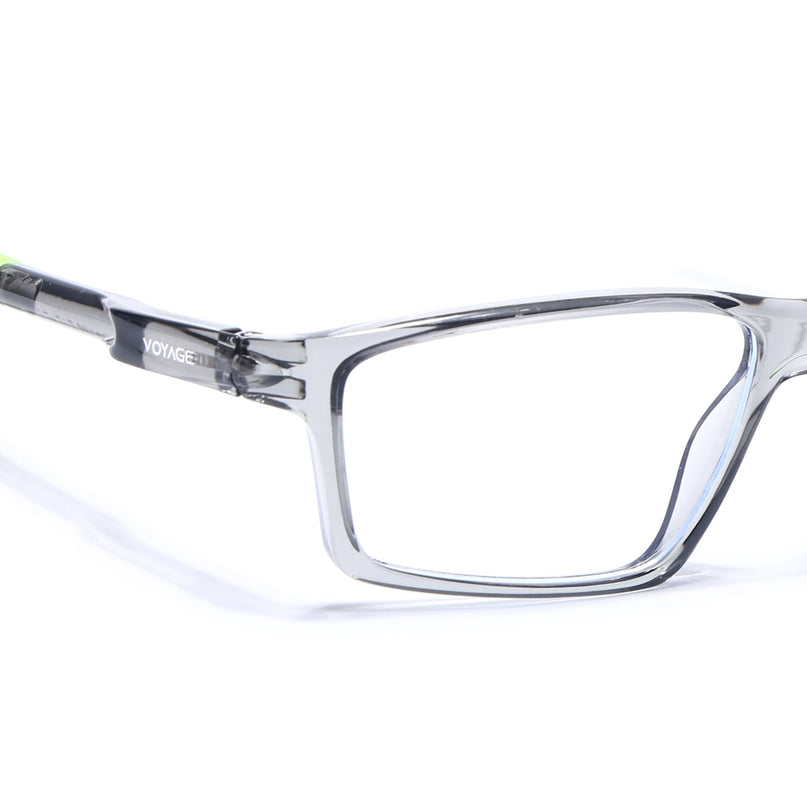 Voyage Active Transparent Grey Rectangle Eyeglasses for Men & Women - MG5711-C9