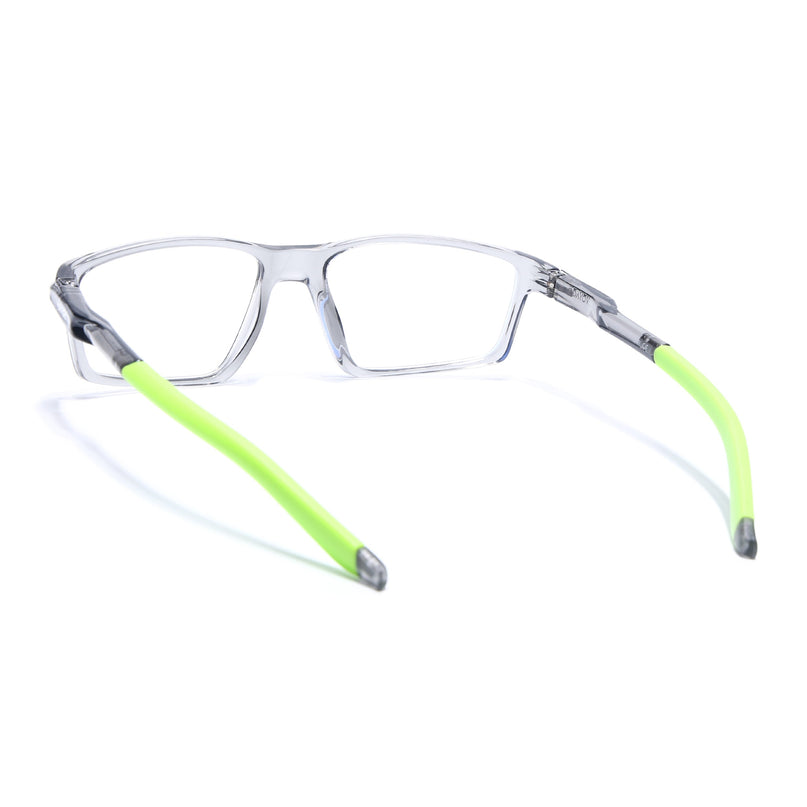 Voyage Active Transparent Grey Rectangle Eyeglasses for Men & Women - MG5711-C9