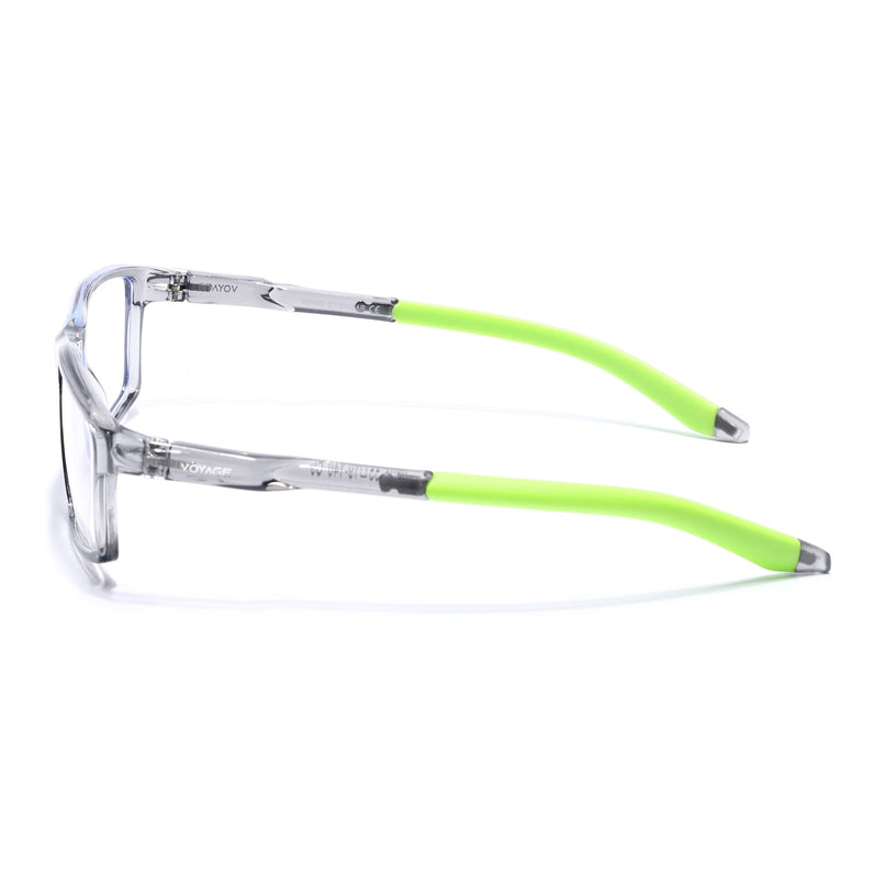 Voyage Active Transparent Grey Rectangle Eyeglasses for Men & Women - MG5711-C9