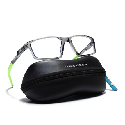 Voyage Active Transparent Grey Rectangle Eyeglasses for Men & Women - MG5711-C9