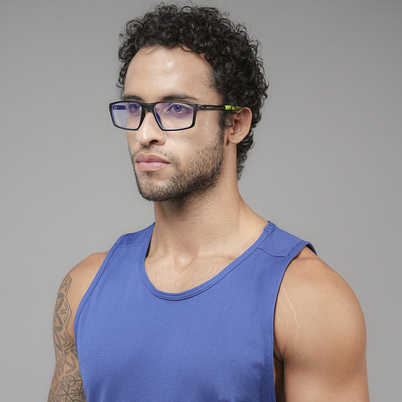 Voyage Active Black Rectangle Eyeglasses for Men & Women - MG5712-C10