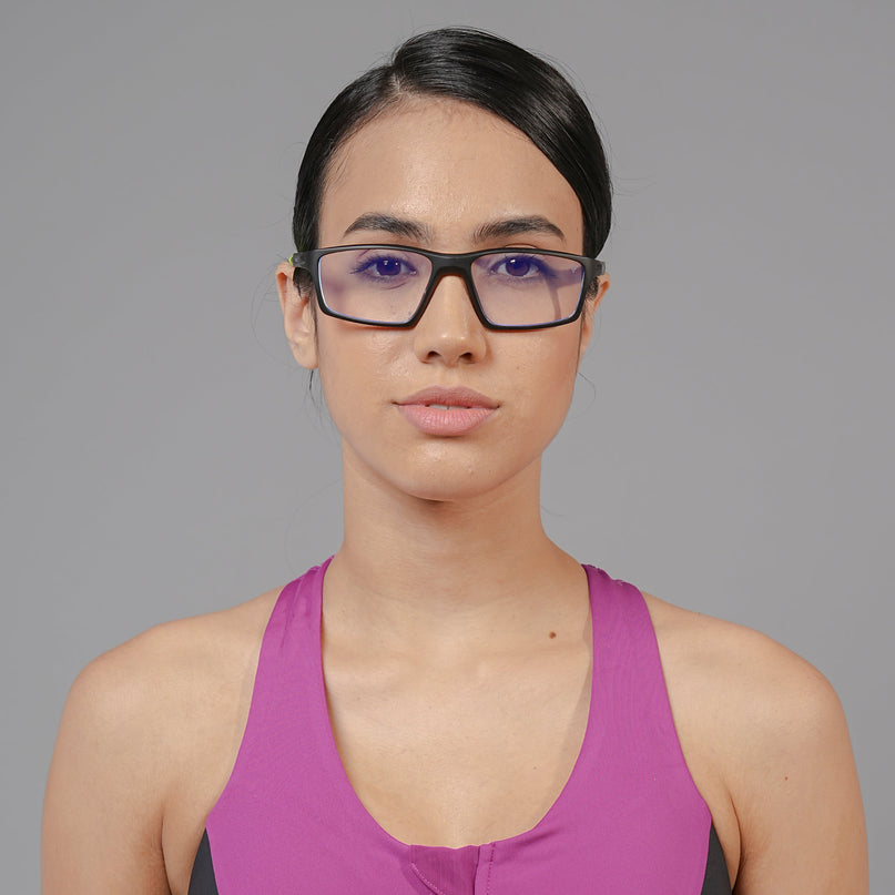 Voyage Active Black Rectangle Eyeglasses for Men & Women - MG5712-C10