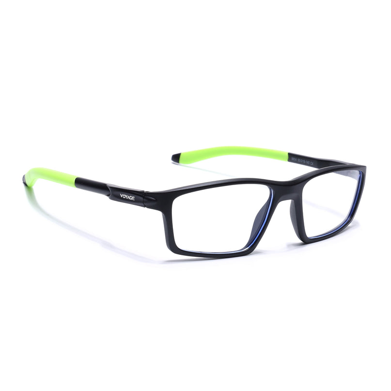 Voyage Active Black Rectangle Eyeglasses for Men & Women - MG5712-C10