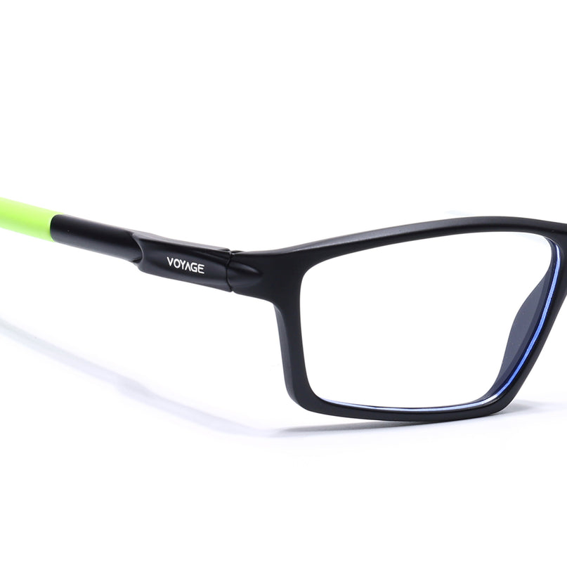 Voyage Active Black Rectangle Eyeglasses for Men & Women - MG5712-C10