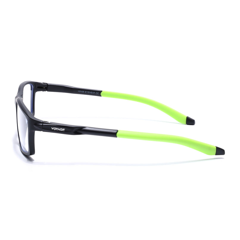 Voyage Active Black Rectangle Eyeglasses for Men & Women - MG5712-C10