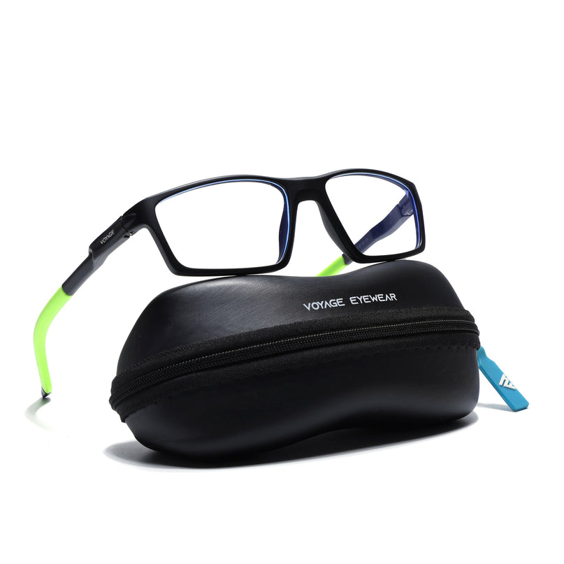 Voyage Active Black Rectangle Eyeglasses for Men & Women - MG5712-C10