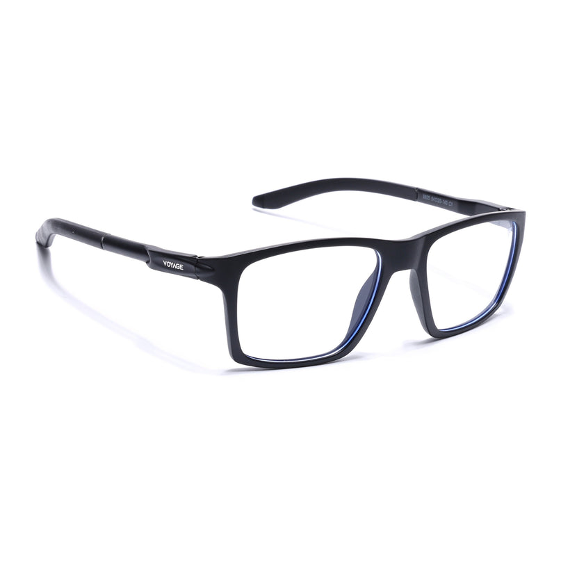 Voyage Active Black Square Eyeglasses for Men & Women - MG5713-C1