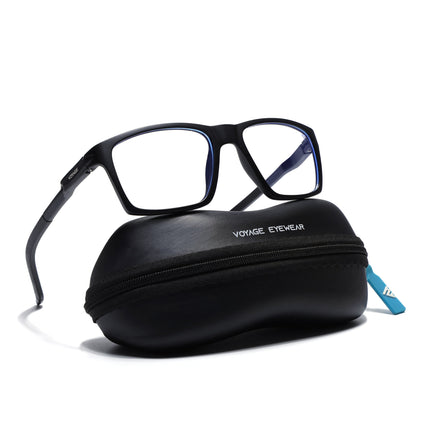 Voyage Active Black Square Eyeglasses for Men & Women - MG5713-C1