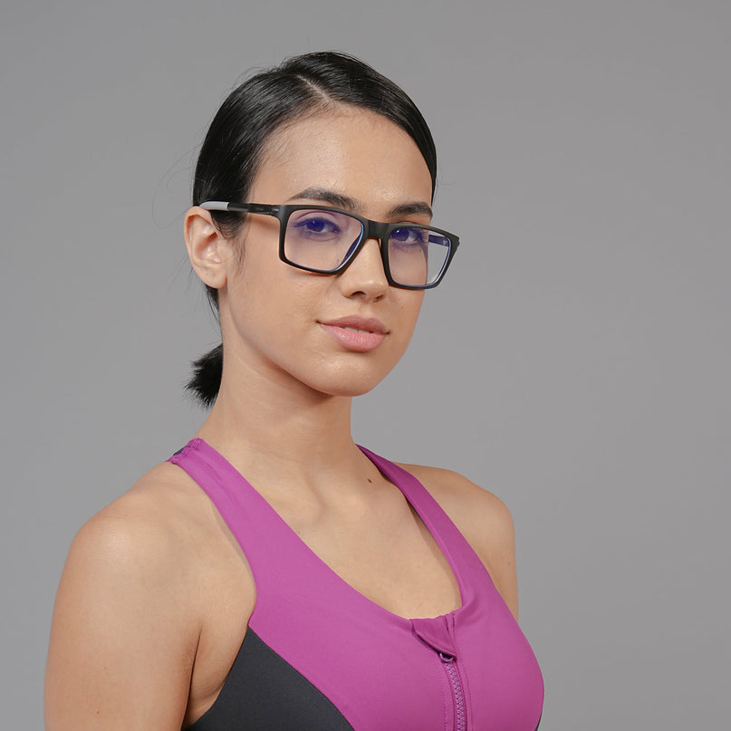 Voyage Active Black Square Eyeglasses for Men & Women - MG5714-C2
