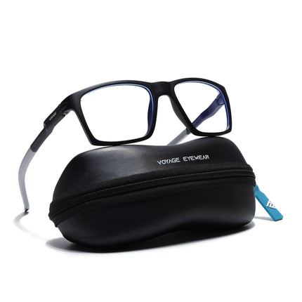 Voyage Active Black Square Eyeglasses for Men & Women - MG5714-C2