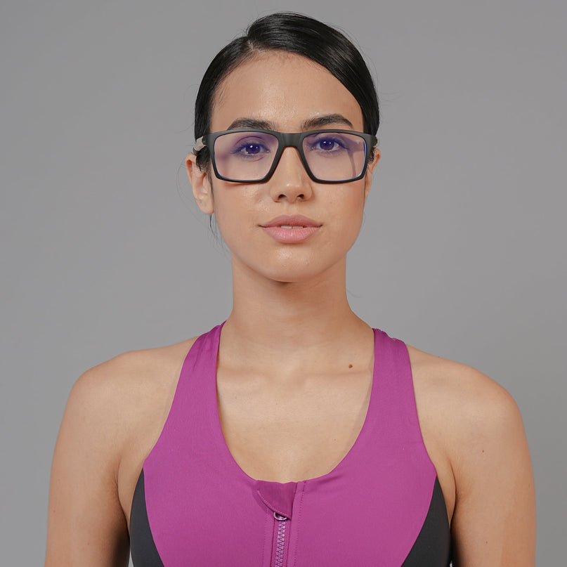 Voyage Active Black Square Eyeglasses for Men & Women - MG5715-C3