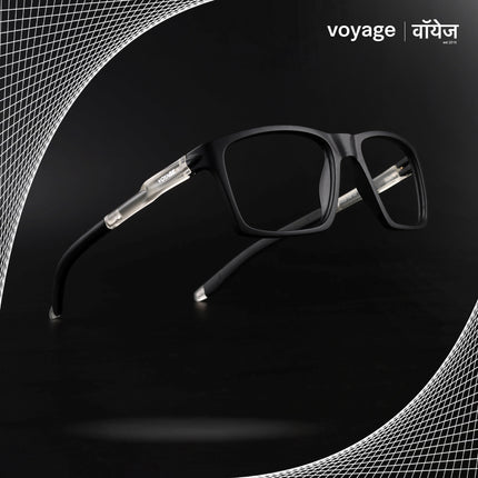 Voyage Active Black Square Eyeglasses for Men & Women - MG5715-C3