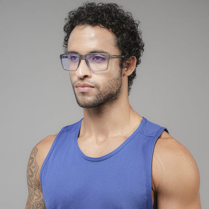 Voyage Active Grey Square Eyeglasses for Men & Women - MG5716-C4