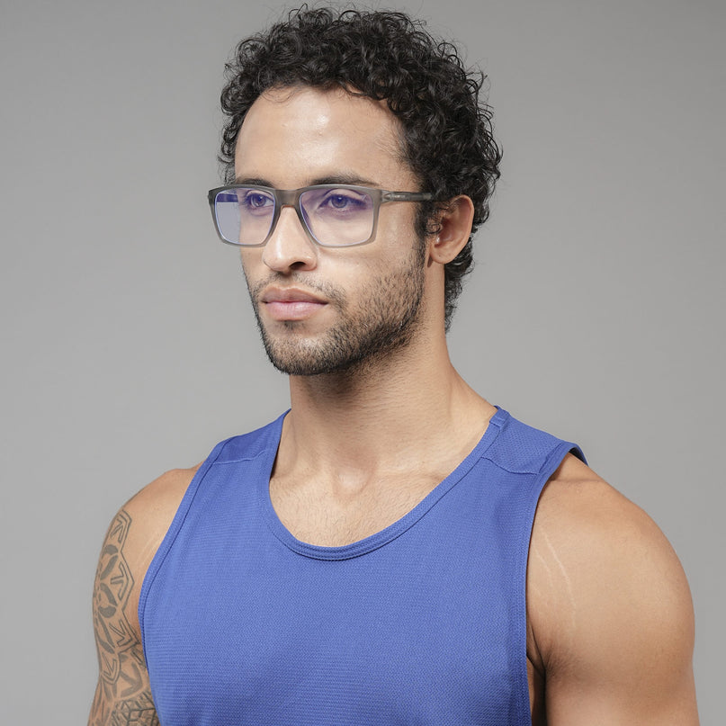 Voyage Active Grey Square Eyeglasses for Men & Women - MG5716-C4