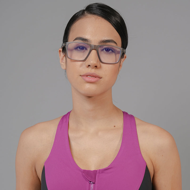 Voyage Active Grey Square Eyeglasses for Men & Women - MG5716-C4