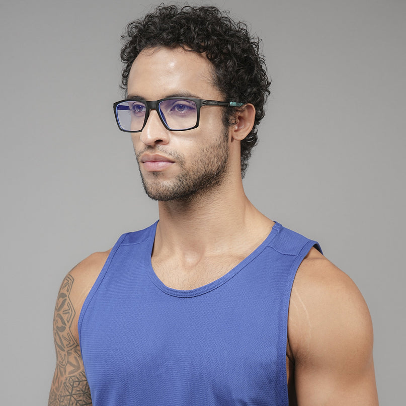 Voyage Active Black Square Eyeglasses for Men & Women - MG5717-C5