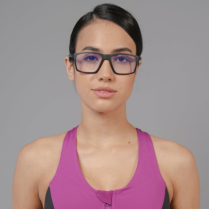Voyage Active Black Square Eyeglasses for Men & Women - MG5718-C6