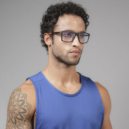 Voyage Active Black Square Eyeglasses for Men & Women - MG5719-C7