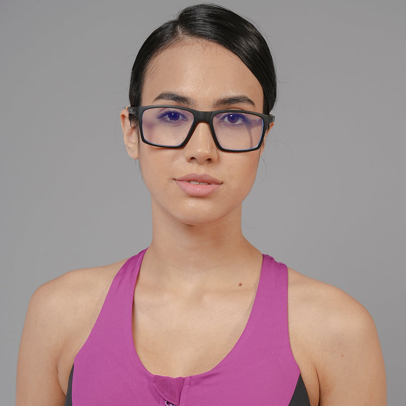 Voyage Active Black Square Eyeglasses for Men & Women - MG5719-C7