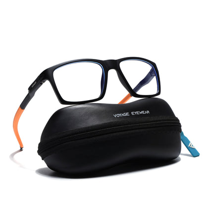 Voyage Active Black Square Eyeglasses for Men & Women - MG5719-C7