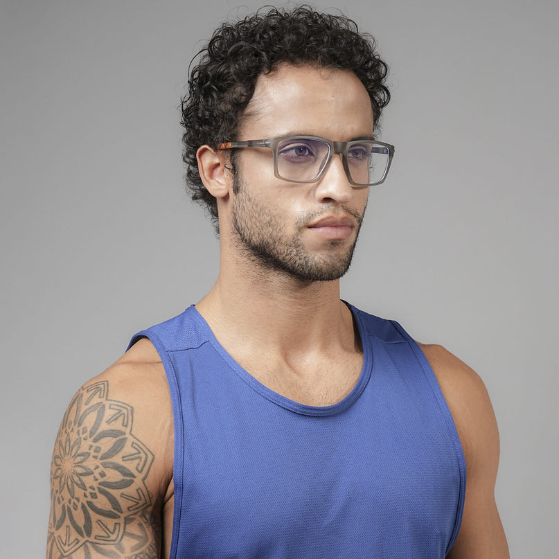 Voyage Active Grey Square Eyeglasses for Men & Women - MG5720-C8