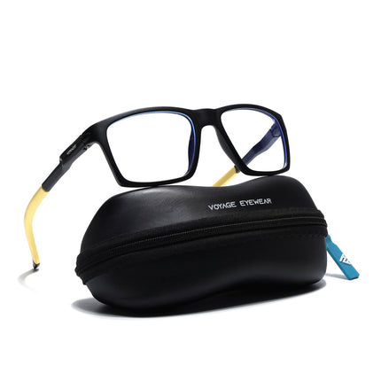 Voyage Active Black Square Eyeglasses for Men & Women - MG5721-C9