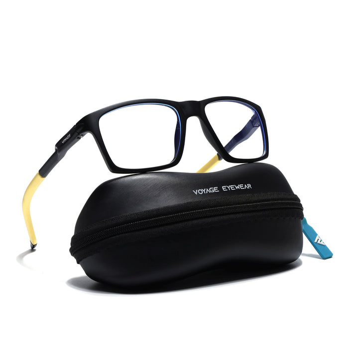 Voyage Active Black Square Eyeglasses for Men & Women - MG5721-C9