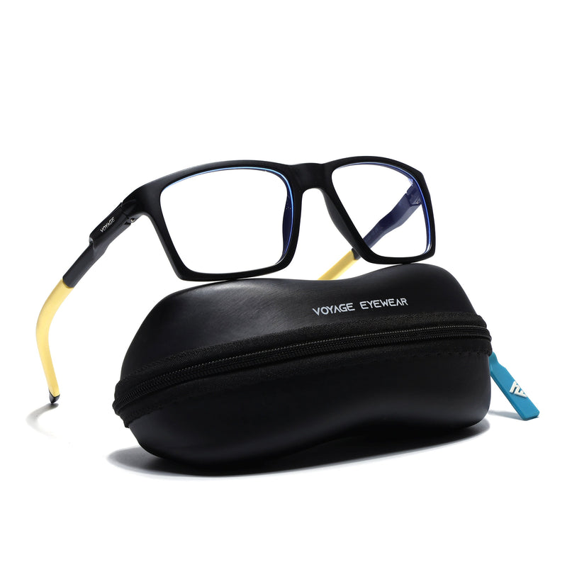 Voyage Active Black Square Eyeglasses for Men & Women - MG5721-C9