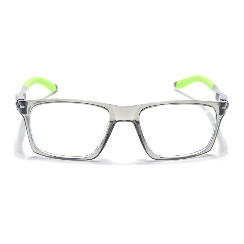 Voyage Active Transparent Grey Square Eyeglasses for Men & Women - MG5722-C10