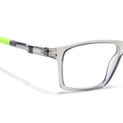 Voyage Active Transparent Grey Square Eyeglasses for Men & Women - MG5722-C10
