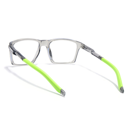 Voyage Active Transparent Grey Square Eyeglasses for Men & Women - MG5722-C10