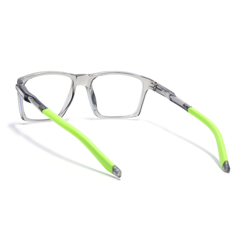 Voyage Active Transparent Grey Square Eyeglasses for Men & Women - MG5722-C10