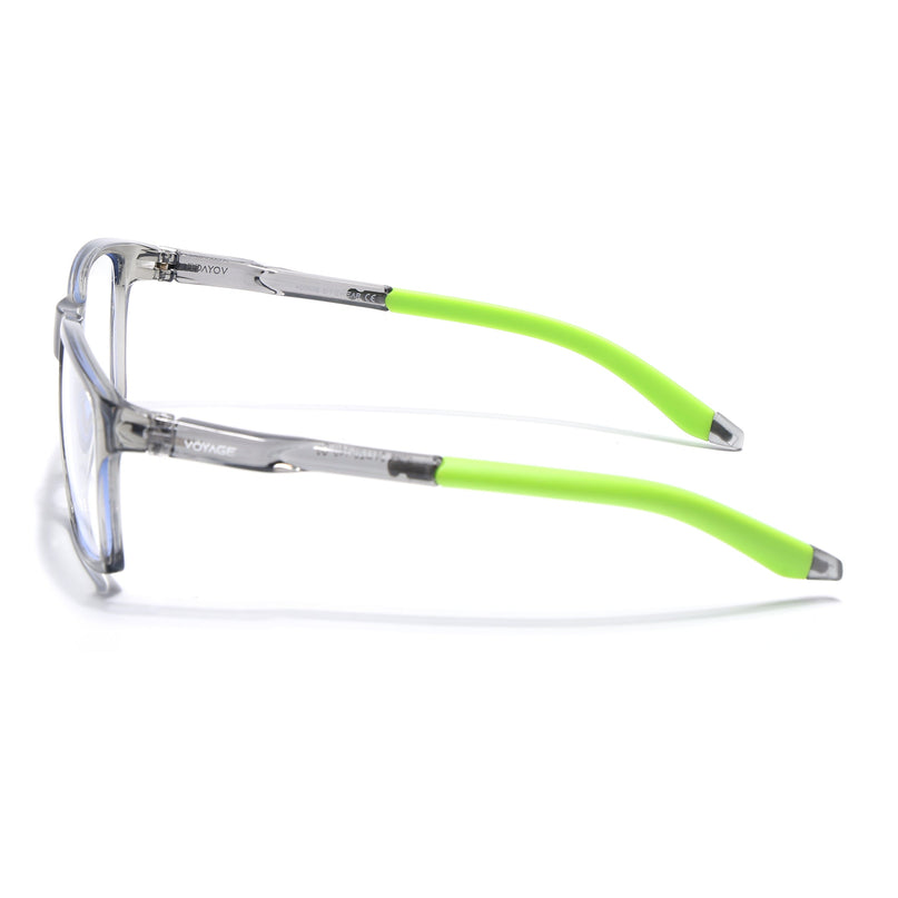 Voyage Active Transparent Grey Square Eyeglasses for Men & Women - MG5722-C10